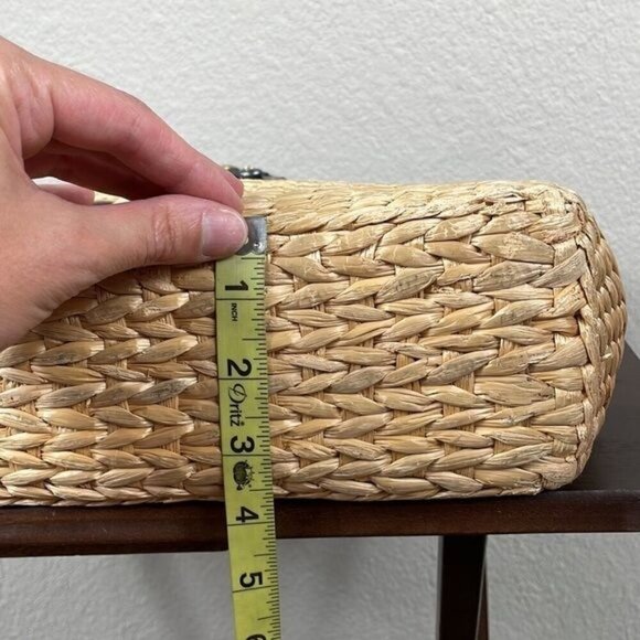 Brighton Straw Raffia Woven Handbag Brown Croc Double Strap Tote Shopper Tan - Picture 13 of 16